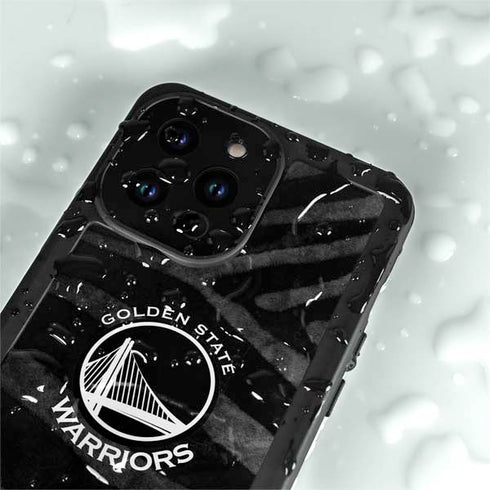 NBA Golden State Warriors Black Animal Print iPhone 15 Pro Waterproof Case
